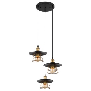 Lustra Viejo, 3xE27, IP20, negru mat/cupru, Globo Lighting