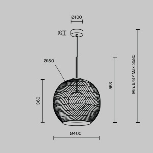 Pendul Cane MOD204PL-01B, 1xG9, alb+negru, IP20, Maytoni [4]- savelectro.ro