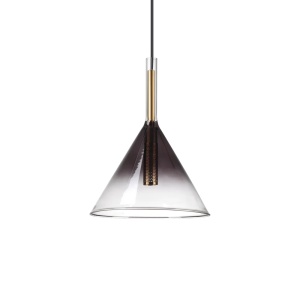 Pendul Empire 1xG9, fumuriu, conic, Ideal Lux