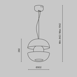Pendul LED Rebel MOD322PL-L6G3K, 6W, 550lm, lumina calda, IP20, auriu, Maytoni [3]- savelectro.ro