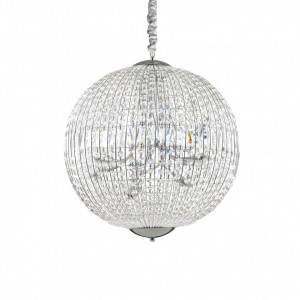 Pendul LUXOR SP12, metal, cristale, crom, 12 becuri, dulie G9, 116235, Ideal Lux [1]- savelectro.ro