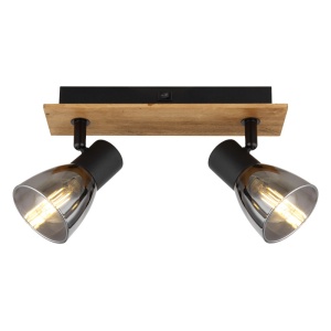 Plafoniere, Plafoniera Claude, 2xE14, IP20, lemn maro inchis, Globo Lighting - savelectro.ro