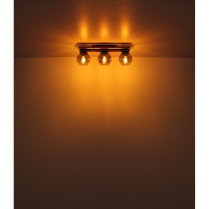 Plafoniera Conni, 3xE27, IP20, negru/lemn maro inchis/fumuriu, Globo Lighting [11]- savelectro.ro