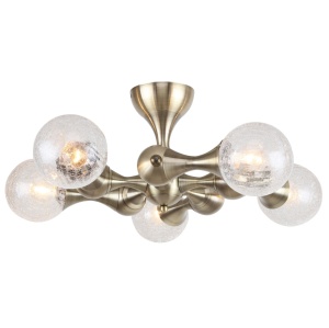 Corpuri de Iluminat Interior, Plafoniera Cyclone KL105000, 5xE14, bronz si transparent, design modern, IP20 - savelectro.ro