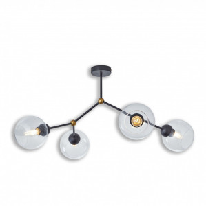 Klausen Stoc, Plafoniera Flavour KL104008, 4xE27, alba+neagra+aurie, IP20, Klausen - savelectro.ro