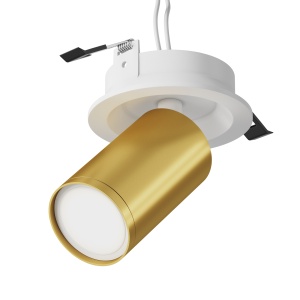 Plafoniere, Plafoniera Focus C048CL-U-1WMG, 1xGU10, 10W, alba+aurie, IP20, Maytoni - savelectro.ro