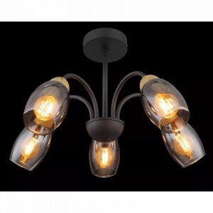 Plafoniera Gerly 60297-5D, 5xE14, fumurie+neagra+maro, IP20, Globo Lighting [2]- savelectro.ro