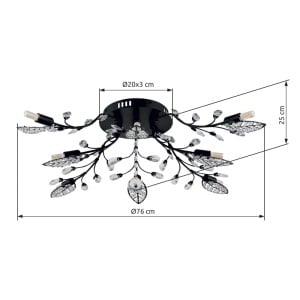 Plafoniera Janis 8xG9, Ø76 cm, IP20, neagra mat, Globo Lighting [8]- savelectro.ro