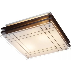 Plafoniere, Plafoniera Kadavu, 1xE27, IP20, lemn/sticla, Globo Lighting - savelectro.ro