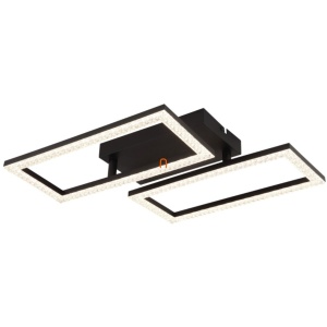 Plafoniera LED dreptunghiulara Sapena, 20W, 1640lm, lumina neutra (4000K), IP20, negru/opal/cristale, Globo Lighting [3]- savelectro.ro