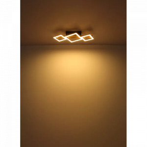 Plafoniera LED Dustin 67288D, 19W, 1150lm, lumina calda, IP20, neagra+maro, Globo Lighting [4]- savelectro.ro