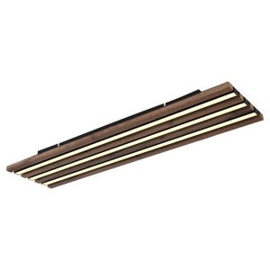 Plafoniere LED, Plafoniera LED Hayden 30W, 1500 lm, lumina calda (3000K), 80 cm, IP20, negru mat+imitatie lemn, Globo Lighting - savelectro.ro