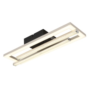 Plafoniere LED, Plafoniera LED Highway 24W, 1890 lm, lumina neutra (4000K), 40 cm, neagra mat+nichel, Globo Lighting - savelectro.ro