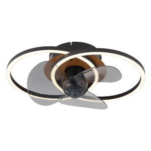 Plafoniera LED Karen, cu ventilator, 24W, 490 lm, lumina calda/neutra/rece, IP20, negru mat, Globo Lighting [13]- savelectro.ro