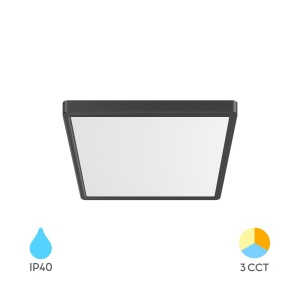 Plafoniere LED, Plafoniera LED patrata Jade 20W, lumina calda/neutra/rece, neagra, IP40, Braytron - savelectro.ro