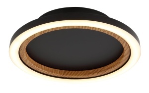 Plafoniere LED, Plafoniera LED rotunda Dakari, 12W, 490lm, lumina calda 3000K, IP20, metal/aluminiu/plastic, neagra, Globo Lighting - savelectro.ro