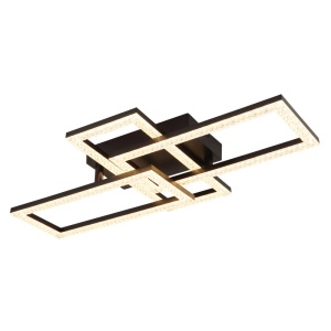 Plafoniere LED, Plafoniera LED Sapena 24W, 1800 lm, lumina calda (3000K), 61 cm, IP20, neagra mat, Globo Lighting - savelectro.ro