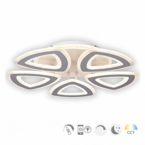 Corpuri de iluminat, Plafoniera LED Smart Floris KL151049, dimabila, cu telecomanda, 132W, 13400lm, lumina calda+neutra+rece, IP20, alba, Klausen - savelectro.ro