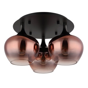 Plafoniera Maxy, 3xE27, IP20, negru mat/cupru, Globo Lighting [2]- savelectro.ro