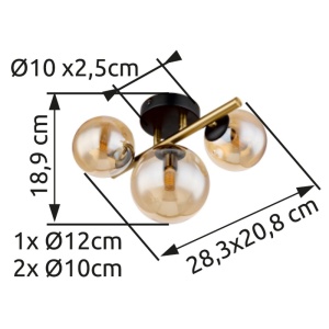 Plafoniera Riha 3xG9, neagra mat, IP20, Globo Lighting [5]- savelectro.ro