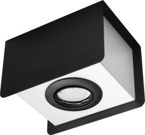 Corpuri de iluminat, Plafoniera Stereo 1, 1xGU10, IP20, neagra+alba, Kobi - savelectro.ro