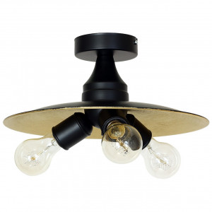 Plafoniere, Plafoniera Tripper KL6476, 3xE27, neagra+aurie, IP20, Klausen - savelectro.ro