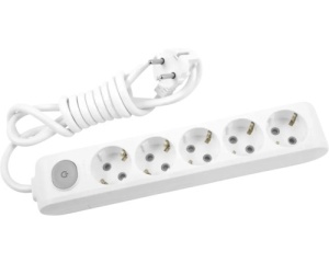 Prelungitoare Electrice, Prelungitor 5 prize 1.5 metri + intrerupator X-tendia Panasonic, Alb - savelectro.ro