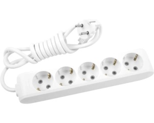 Prelungitoare Electrice, Prelungitor 5 prize 5 metri X-tendia Panasonic, Alb - savelectro.ro