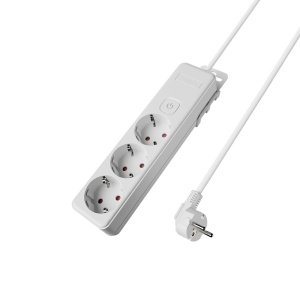 Prelungitor Braytron, 3 prize, cu intrerupator, protectie copii, cablu 3x1.5mmp, 1.5m, alb [1]- savelectro.ro