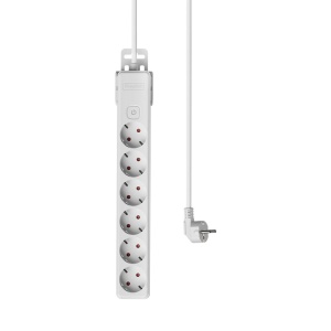 Prelungitor Braytron, 6 prize, cu intrerupator, protectie copii, cablu 3x1.5mmp, 1.5m, alb [2]- savelectro.ro