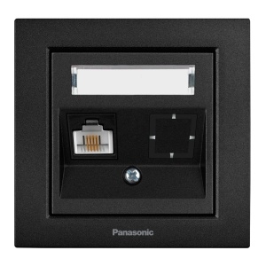 Prize si intrerupatoare, Priza internet cat 5E, IP20, Negru, Panasonic Karre Plus 55 - savelectro.ro