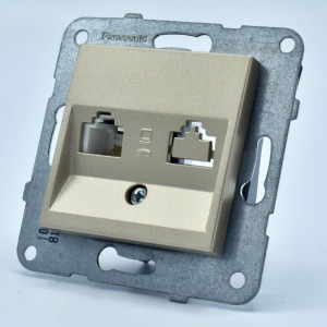 Priza telefon RJ11, bronz, IP20, Panasonic Arkedia Slim / Karre Plus