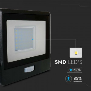 Proiector led 30W cu senzor, Samsung LED, garantie 5 ani, 2340 lm, lumina rece(6500 K), V-TAC [6]- savelectro.ro