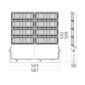 Proiector LED exterior 800W, lumina rece (6500 K), IP66, 112000 lm, Braytron [5]- savelectro.ro