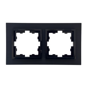 Prize si intrerupatoare Olbia, Rama 2 module, neagra, Olbia Titan - savelectro.ro