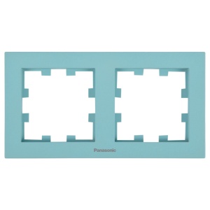 Prize si intrerupatoare Panasonic, Rama dubla orizontala, IP20, Turcoaz, Panasonic Karre Plus 55 Soft Touch - savelectro.ro
