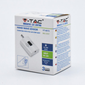 Senzor de miscare pentru mana, alimentare 12V,  alb, V-TAC