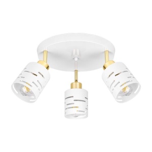 Spoturi, Spot aplicat Elen 3xE27, orientabil, rotund, IP20, alb+auriu, Masterled - savelectro.ro