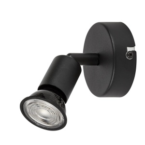 Spoturi, Spot aplicat Norton, 1xGU10, orientabil, IP20, negru mat, Rabalux - savelectro.ro