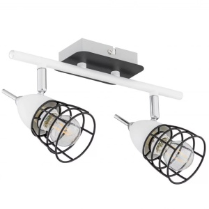 Spoturi, Spot aplicat Sky 1522, 2xE14, IP20, negru+alb, Kobi - savelectro.ro
