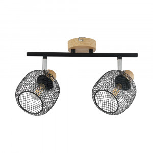 Spot BR-BV03-00011, 2xE14, negru+lemn, IP20, Braytron [3]- savelectro.ro