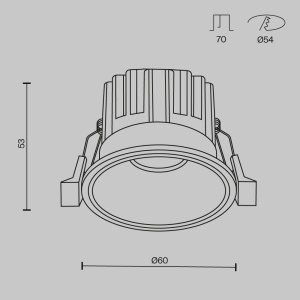 Spot incastrat Round, 7W, lumina calda (3000K), alama, Maytoni [8]- savelectro.ro