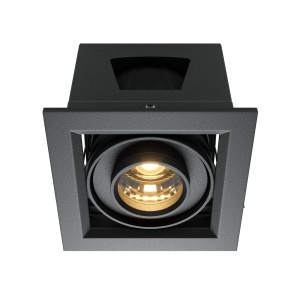 Spoturi LED, Spot LED 10W Incastrat, Maytoni, 650lm, Lumina Calda (3000K), Negru - savelectro.ro