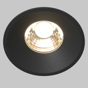 Spot LED 12W Incastrat, Maytoni, 910lm, Lumina Calda (3000K), Negru [2]- savelectro.ro