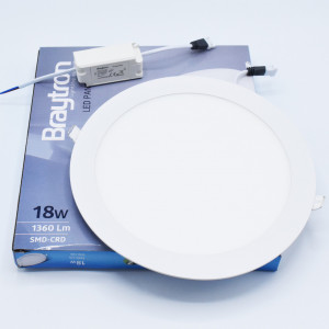Spot led rotund incastrat 18W, 1360 lm, IP20, lumina calda (3000K), Ø225mm, alb, Braytron