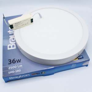 Aplica LED 36W rotunda, 2500 lm, lumina rece (6500K), IP20, Ø403 mm, alba Braytron