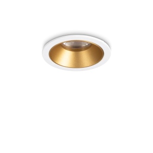 Spoturi LED, Spot LED incastrat rotund Game Trim, 11W, 820lm, lumina neutra (4000 K), alb-auriu, IP20, Ideal Lux - savelectro.ro