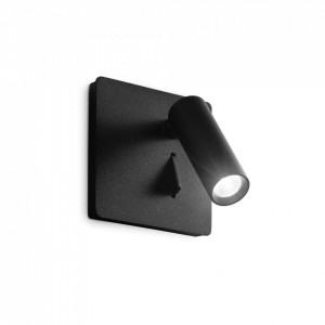 Spot LED Lite 250113, cu intrerupator, orientabil, 3W, 200lm, lumina calda, IP20, negru, Ideal Lux [1]- savelectro.ro