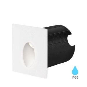 Spoturi exterior, Spot LED patrat incastrabil exterior 2W, 240lm, lumina calda (3000 K), IP65, aluminiu, alb, Braytron - savelectro.ro