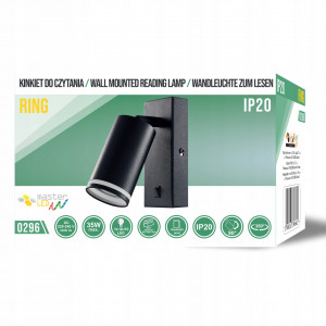Spot Ring 0296-LVT, cu intrerupator, orientabil, 1xGU10, negru, IP20, Masterled [5]- savelectro.ro